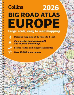 Collins 2026 Big Road Atlas Europe