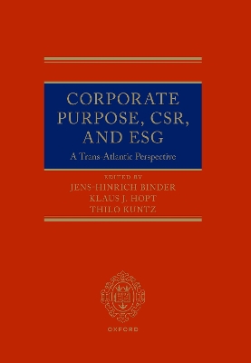 Corporate Purpose, CSR, and ESG