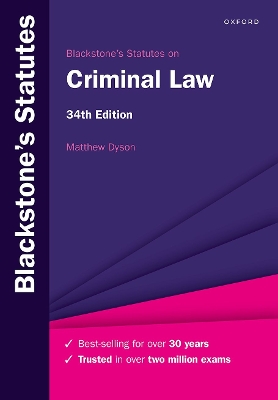 Blackstone's Statutes on Criminal Law