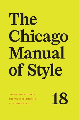 Chicago Manual of Style, 18th Edition