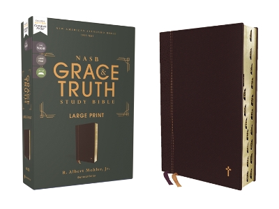 NASB, The Grace and Truth Study Bible (Trustworthy and Practical Insights), Large Print, Leathersoft, Maroon, Red Letter, 1995 Text, Thumb Indexed, Comfort Print