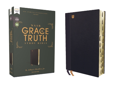 NASB, The Grace and Truth Study Bible (Trustworthy and Practical Insights), Leathersoft, Navy, Red Letter, 1995 Text, Thumb Indexed, Comfort Print