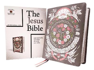 Jesus Bible Artist Edition, NIV, Leathersoft, Gray Floral, Comfort Print