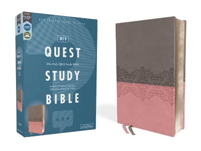 NIV, Quest Study Bible, Leathersoft, Gray/Pink, Comfort Print