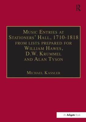 Music Entries at Stationers' Hall, 1710-1818