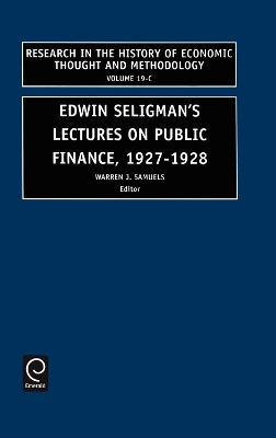 Edwin Seligman's Lectures on Public Finance, 1927/1928