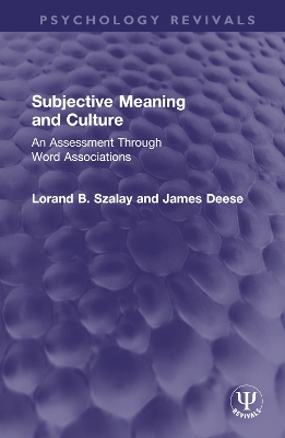 Subjective Meaning and Culture