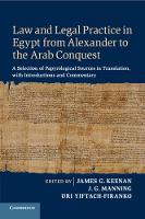 Law and Legal Practice in Egypt from Alexander to the Arab Conquest