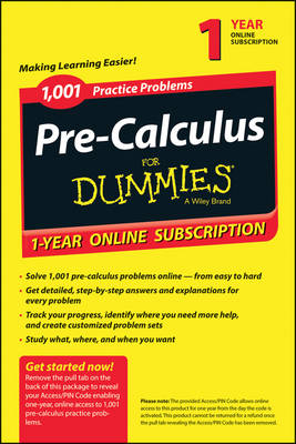 1,001 Pre-Calculus Practice Problems for Dummies Access Code Card (1-Year Subscription)