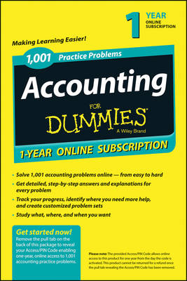 1,001 Accounting Practice Problems for Dummies Access Code Card (1-Year Subscription)