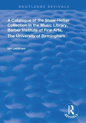 A Catalogue of the Shaw-Hellier Collection