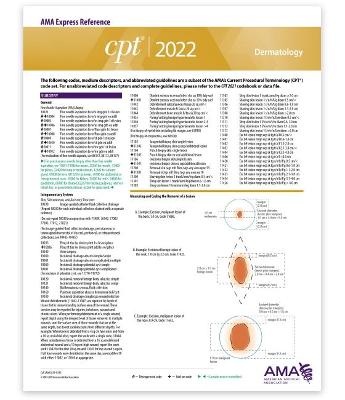 CPT Express Reference Coding Card 2022: Dermatology