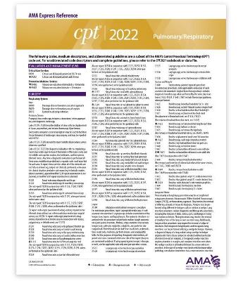 CPT Express Reference Coding Card 2022: Pulmonary/Respiratory