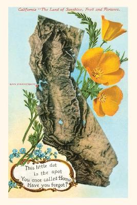 Vintage Journal This little Dot, Map of California, Poppies