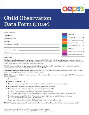Assessment, Evaluation, and Programming System for Infants and Children (AEPS (R)-3)