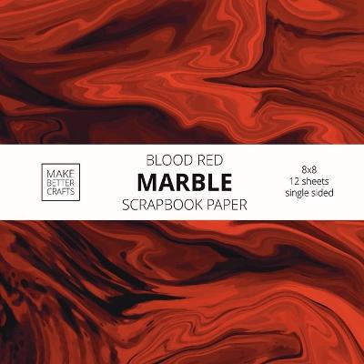 Blood Red Marble Scrapbook Paper