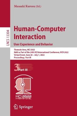 Human-Computer Interaction. User Experience and Behavior