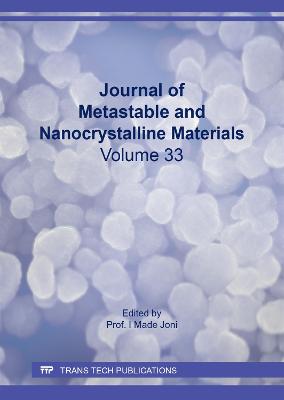 Journal of Metastable and Nanocrystalline Materials Vol. 33