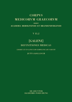 [Galeni] Definitiones Medicae / [Galen] Medizinische Definitionen