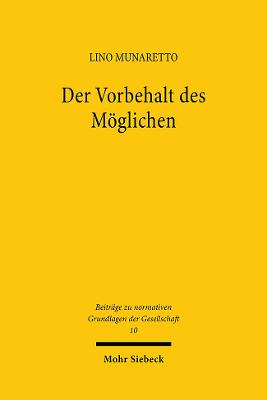 Der Vorbehalt des Moeglichen