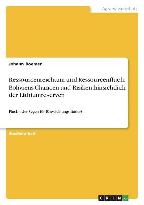 Ressourcenreichtum und Ressourcenfluch. Boliviens Chancen und Risiken hinsichtlich der Lithiumreserven