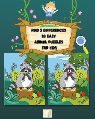 Find 5 differences 20 easy Animal puzzles for kids
