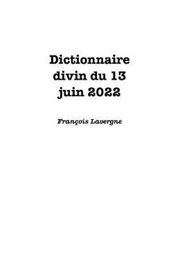 Le dictionnaire divin